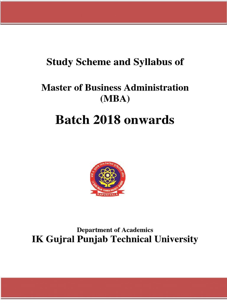 Batch 2018 Onwards: Study Scheme and Syllabus of | PDF | Production ...