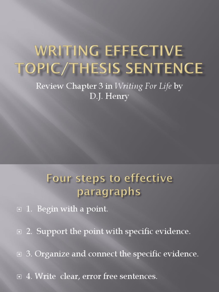 Crafting Effective Topic Sentences | PDF | Essays | Paragraph