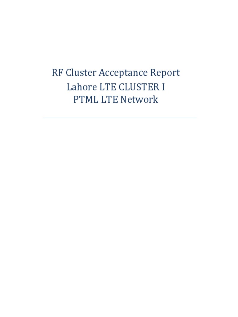 Lahore LTE RF Cluster Report 2019 | PDF | Lte (Telecommunication ...