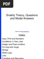 Snakify Theory Questions and Model Answers