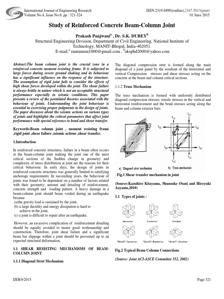 Study of Reinforced Concrete Beam-Column Joint | PDF | Beam (Structure ...