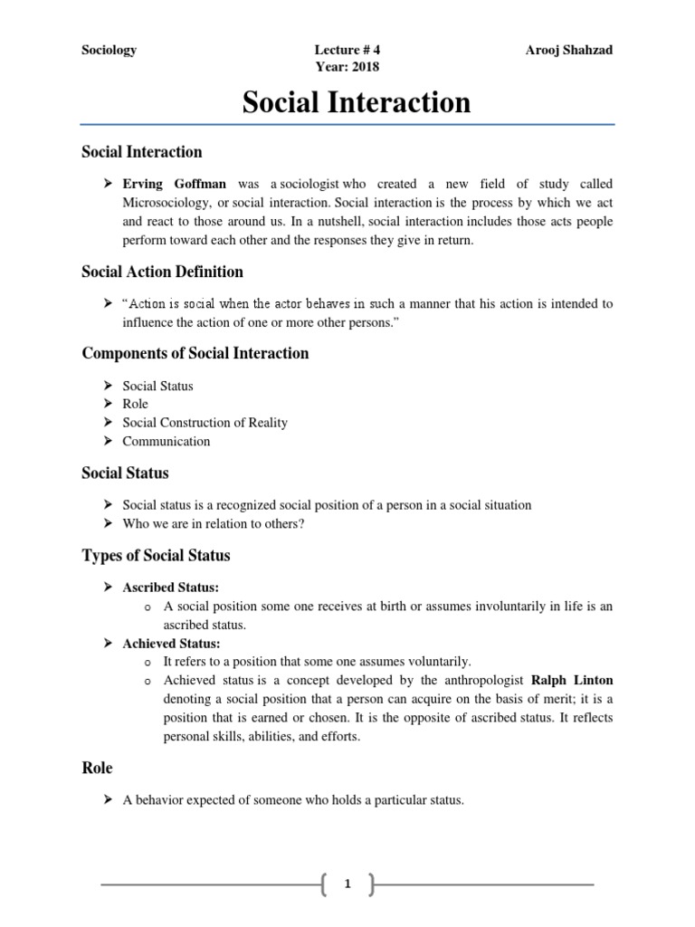 Understanding Social Interaction and Stratification | PDF | Social ...