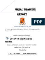Industrial Training Report at Jayanth Engineering Works