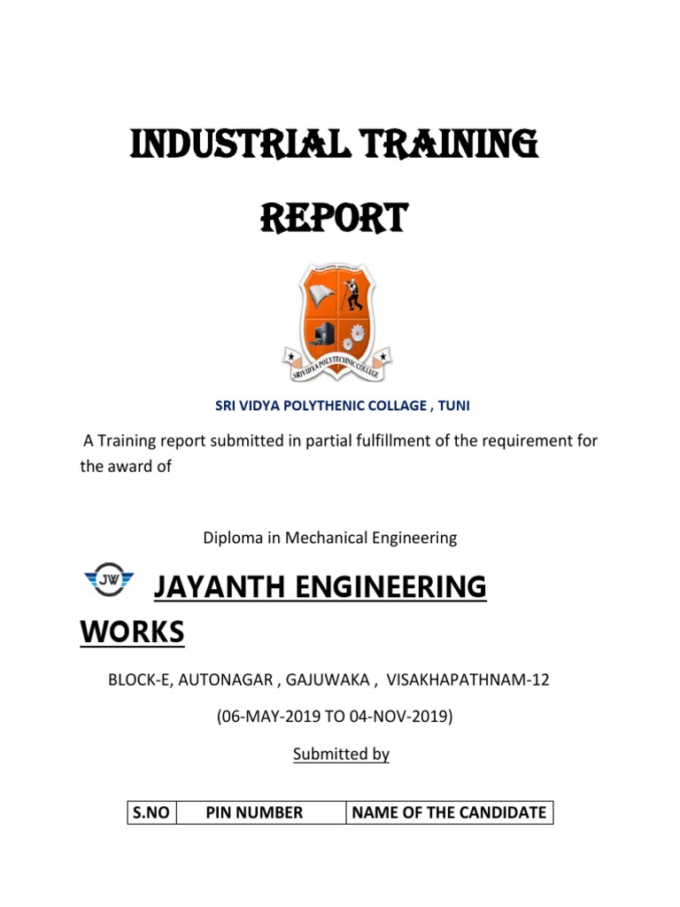 Industrial Training Report | PDF