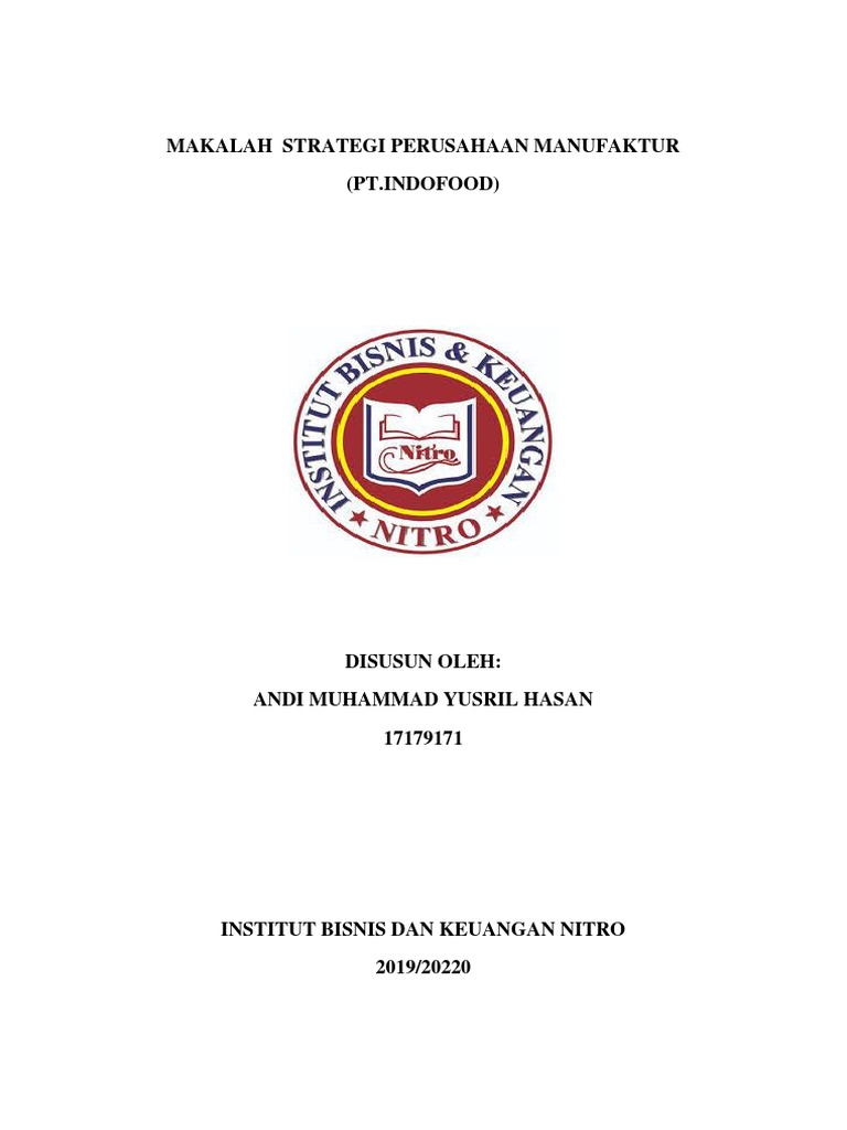 Makalah Strategi Perusahaan Manufaktur
