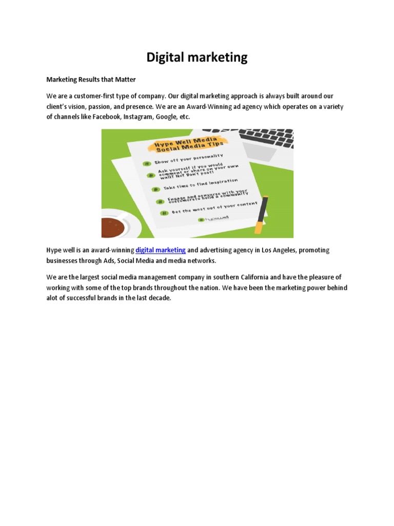 Hypewell's Impact on Digital Marketing | PDF | Business