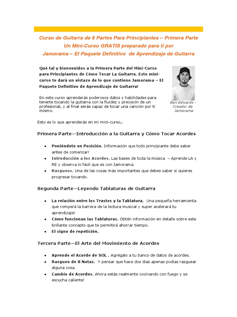 Curso de Guitarra para Principiantes | PDF | Acorde (Música) | Guitarras