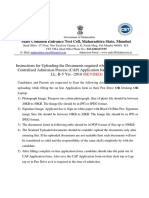 Documents Required To Upload For MS OMS LL.b-5 Year CAP 2019
