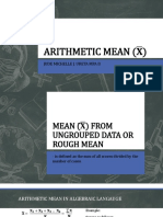 Arithmetic Mean ( ) : Jude Michelle J. Ureta Mpa Ii