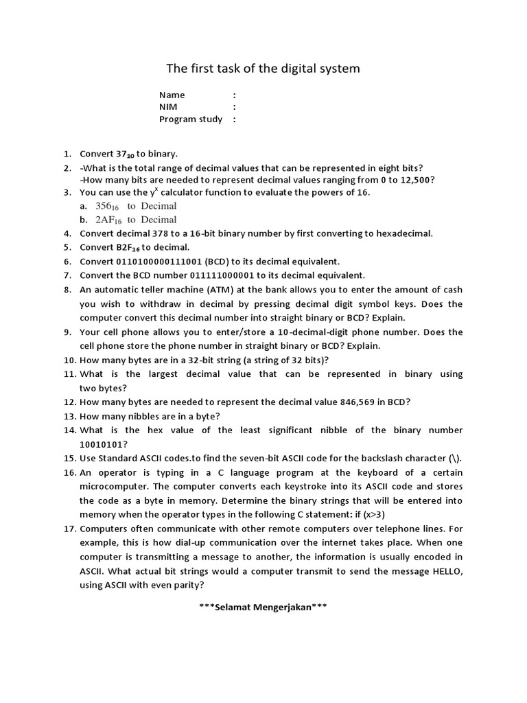 Tugas - 1 Digital System | PDF