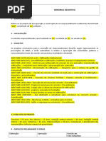 Memorial Descritivo - Modelo