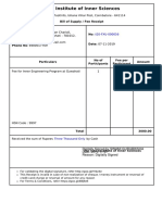 Isha Institute of Inner Sciences: Bill of Supply / Fee Receipt TO: No