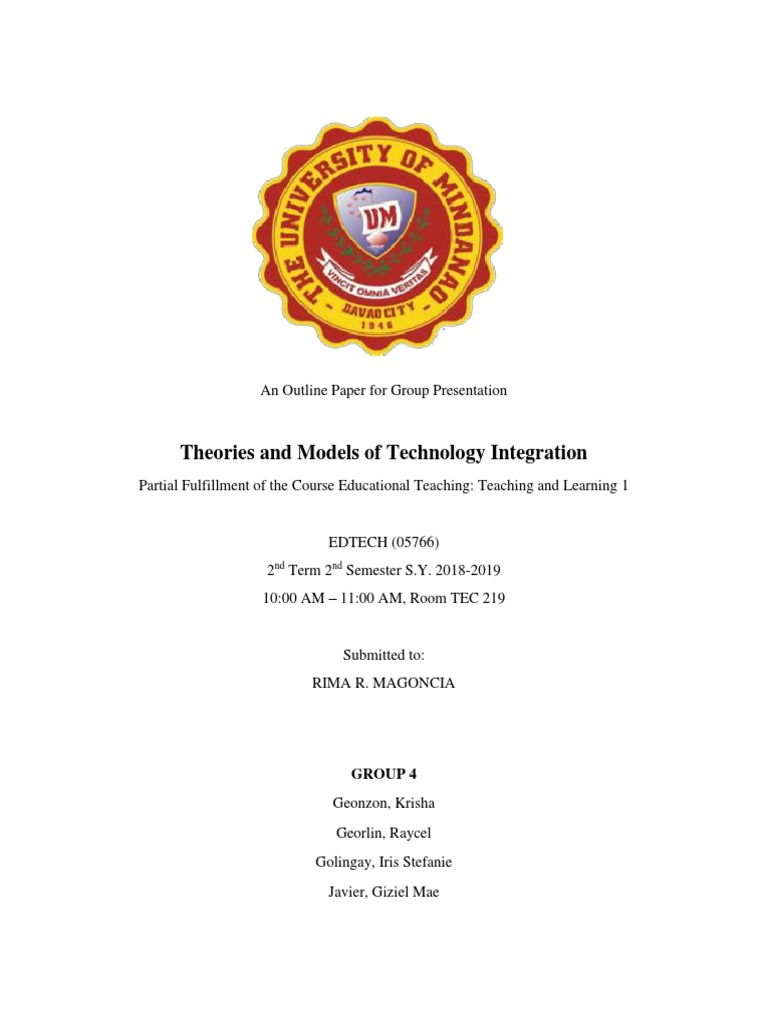 Theories and Models of Technology Integration: Group 4 | PDF ...