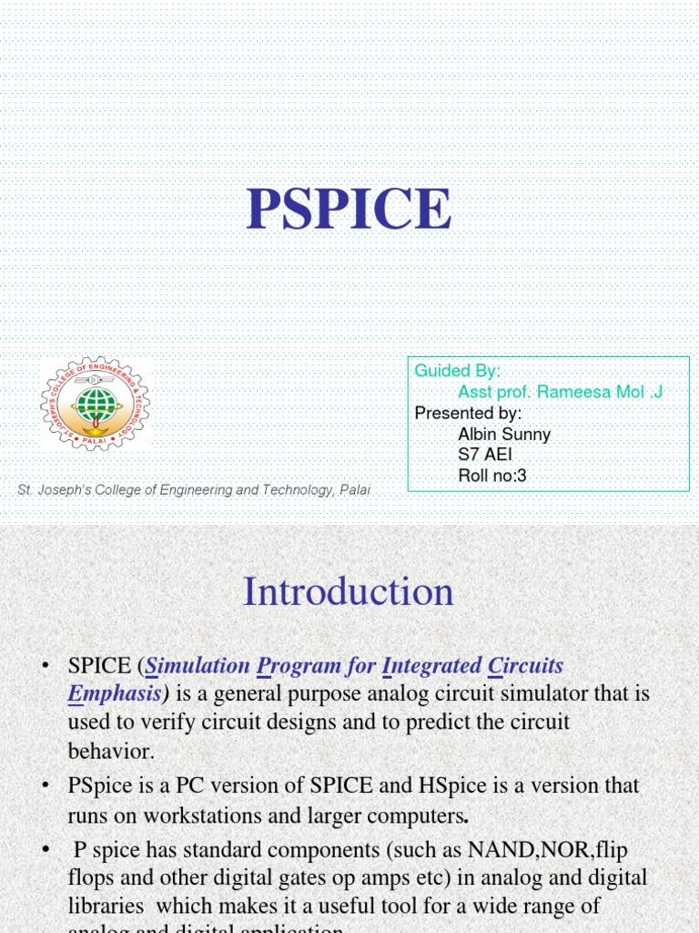 PSpice: Free Circuit Simulation Tool | PDF | Spice | Electrical Network