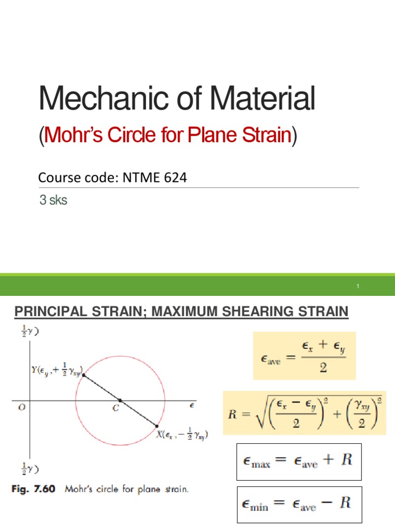 Eps 9 - Mohr's Circle For Plane Strain | PDF