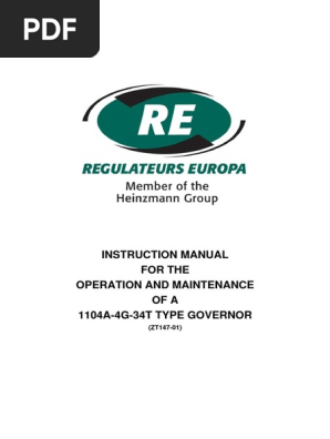 85160900 1104a 4g 34t Type Governor Manual Zt147 01 Pdf Motor Oil Valve