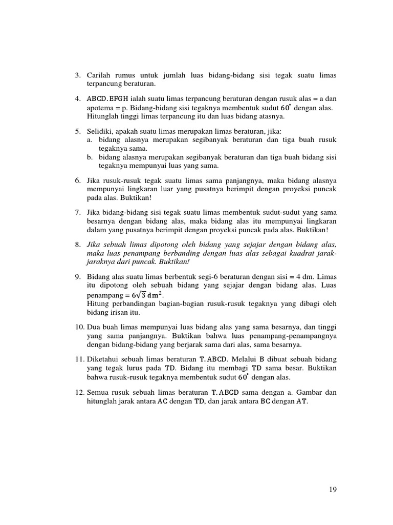 Rumus dan Bukti Limas Terpancung | PDF