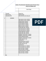 Jadwal Pelaksanaan Kegiatan Dan Petugas Pelaksana Kegiatan Bulan Oktober 2019