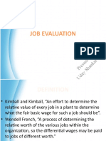 Job Evaluation: Ted B y NK Ar P An Di T