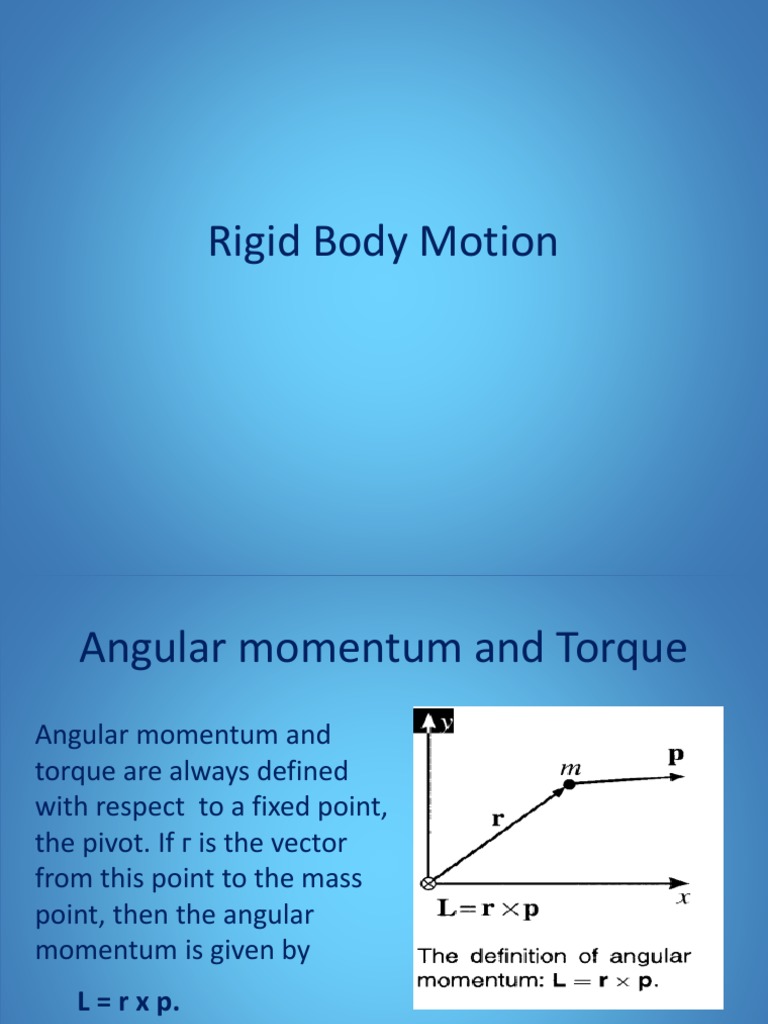 Angular Momentum and Torque in Rigid Bodies | PDF | Rotation Around A ...