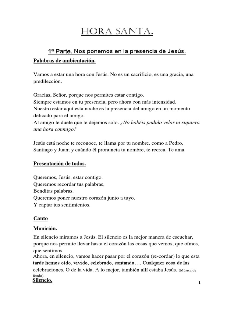 Hora Santa de la Misericordia | PDF | Misericordia | Amor