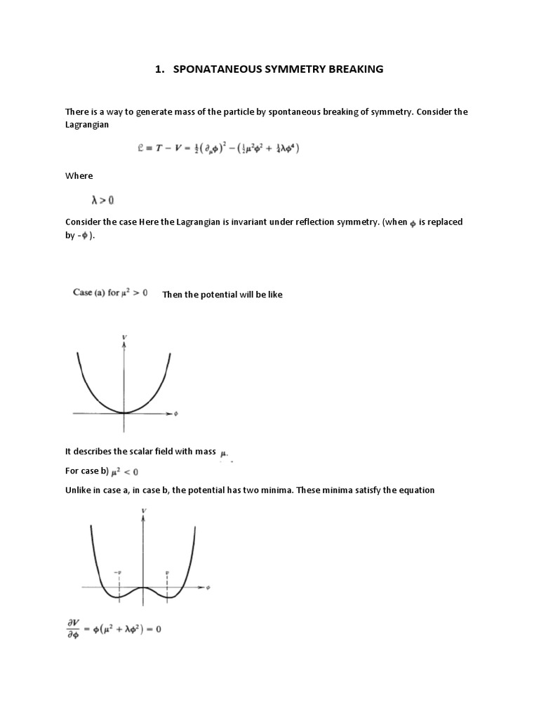 Spontaneous Symmetry Breaking in Physics | PDF | Gauge Theory | Higgs Boson
