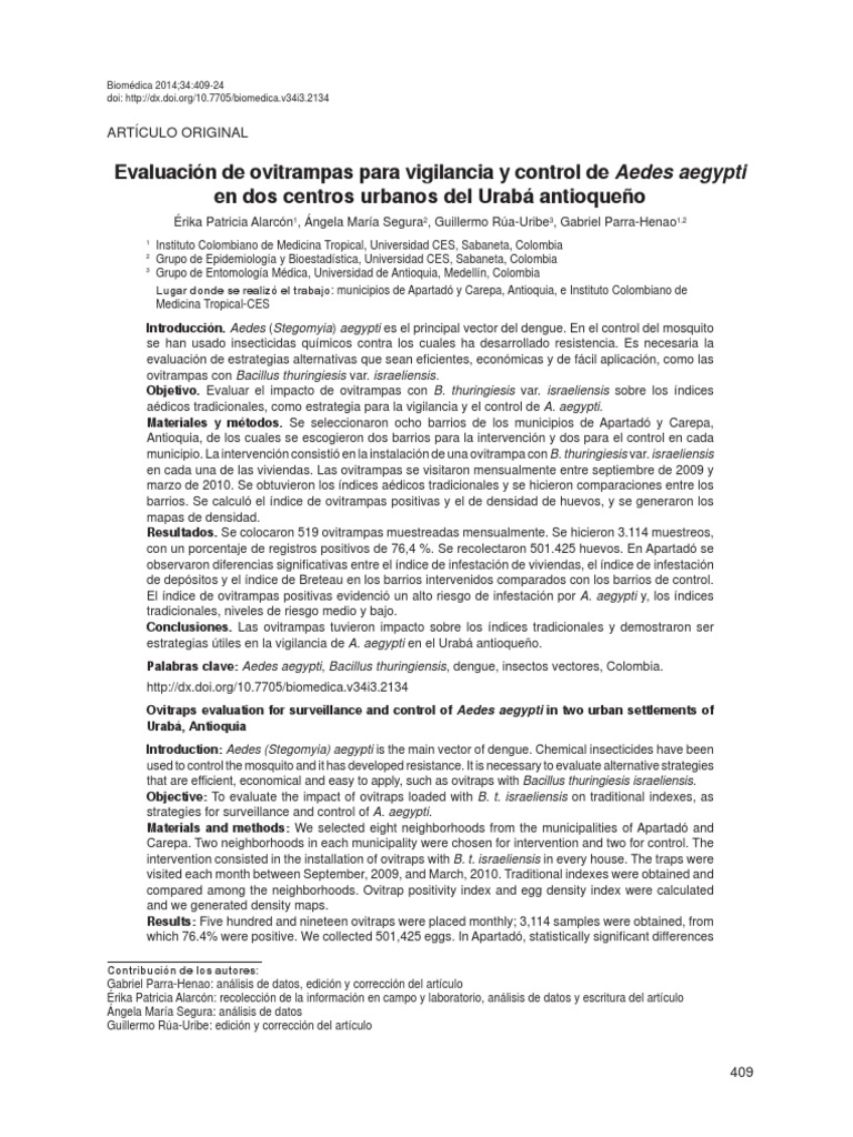 14.evaluación de Ovitrampas para Vigilancia y Control de Aedes Aegypti ...