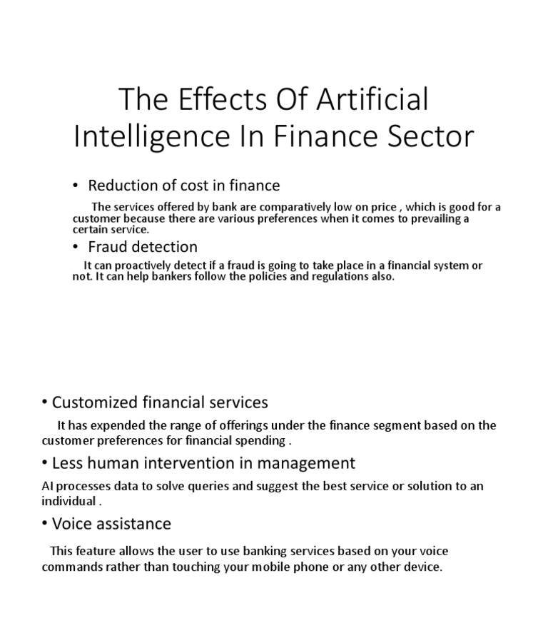 AI's Impact on Finance Sector | PDF