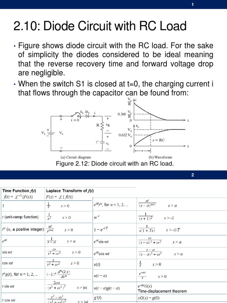 Diode Circuit Analysis with RC Load | PDF | Electrical Network ...