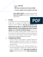 Recurso de Nulidad de Actos Procesales por Notificación Defectuosa