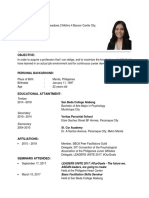 Joan C. Diel resume for psychology graduate