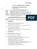Commercial Law - Sale and Supply of Goods Detailed Module Outline 2013-2014
