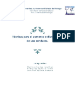 Técnicas para El Aumento o Disminución de Una Conducta