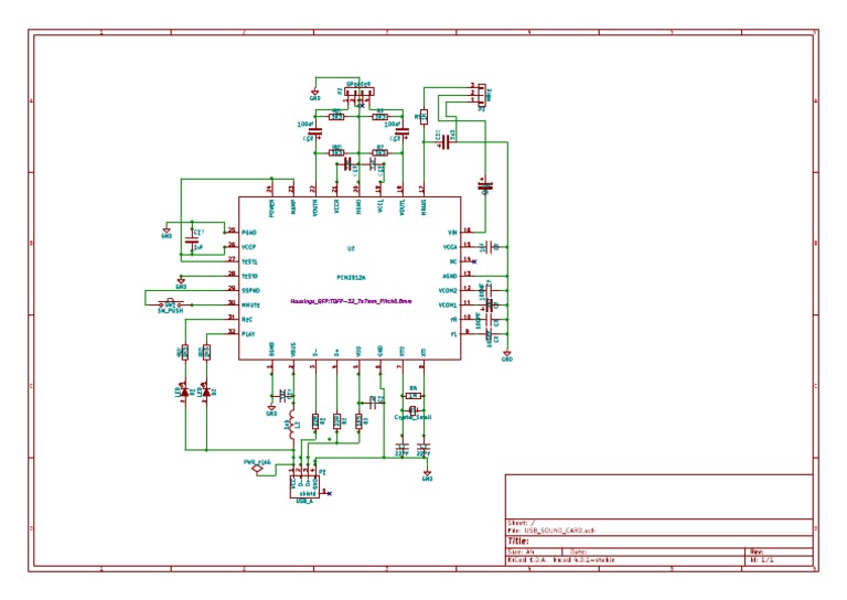 USB Sound Card Schematic Design | PDF