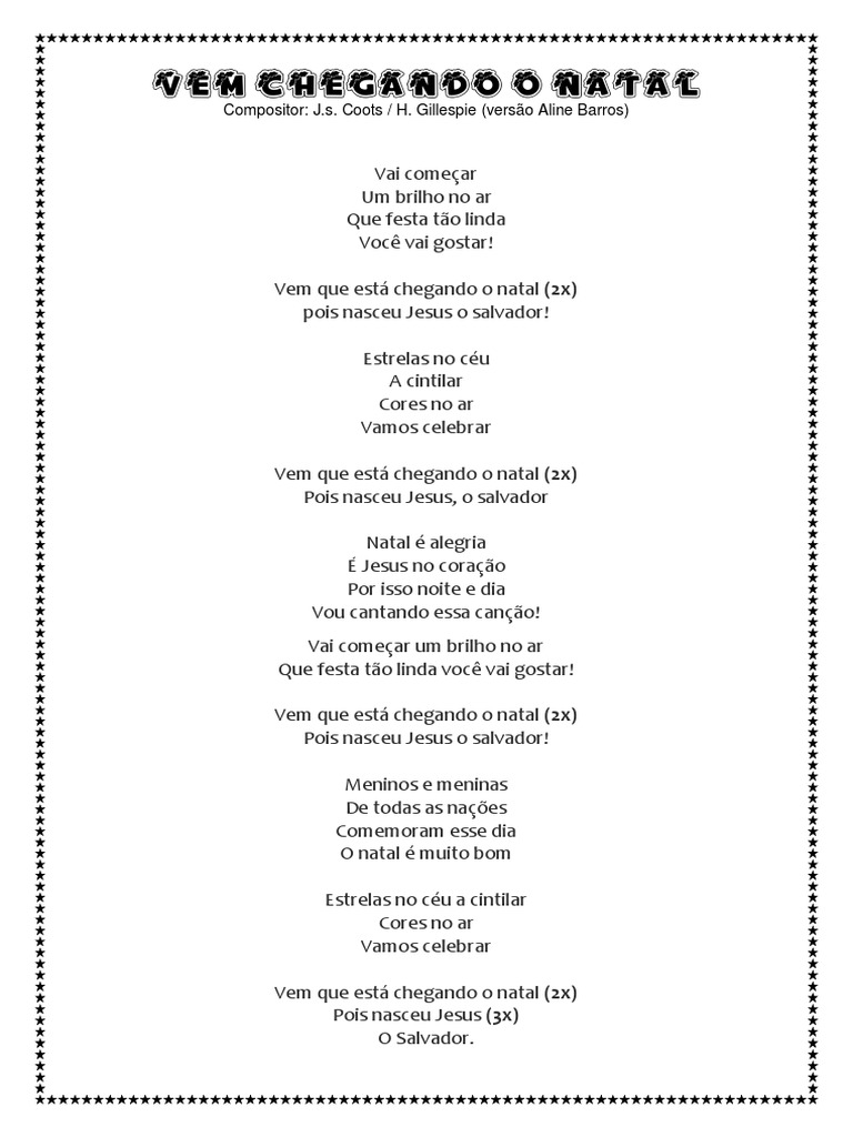 Vem Chegando o Natal: Celebração e Alegria | PDF | Artes Linguísticas e ...