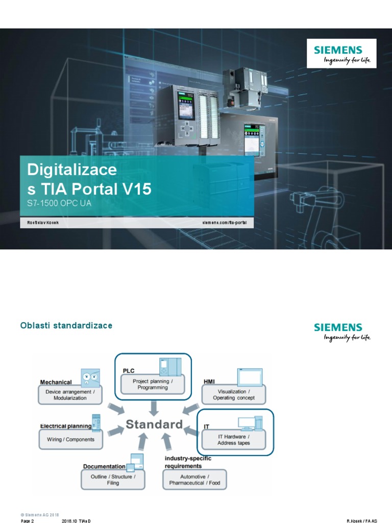Digitalizace Tia Portal v15 A Opc Ua Info | PDF | Systems Engineering ...