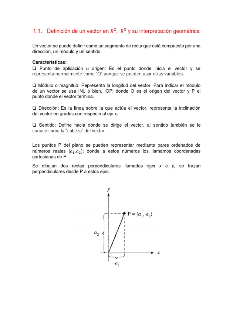 Definición de Un Vector en R2 | PDF | Sistema de coordenadas ...