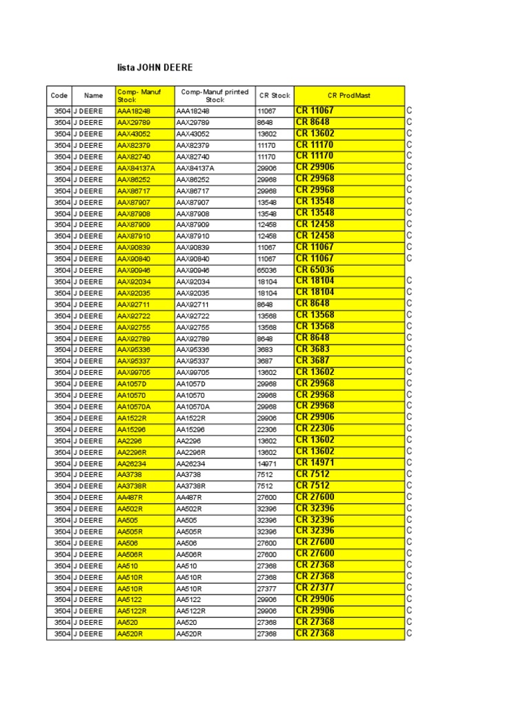 TSeal Interchange John Deere PDF