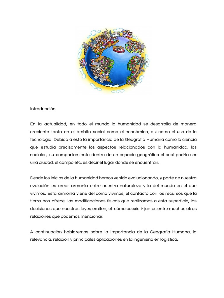 T2. Importancia de La Geografía Humana Geografía Logística