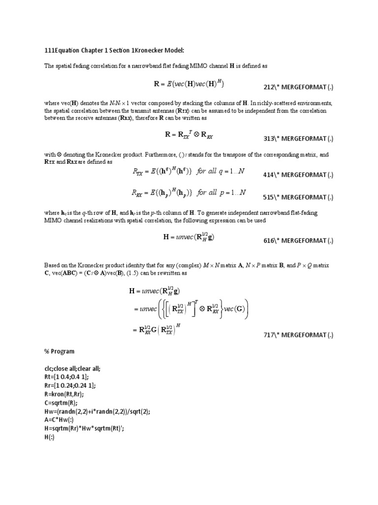 Kronecker Model PDF Mathematical Objects Mathematics