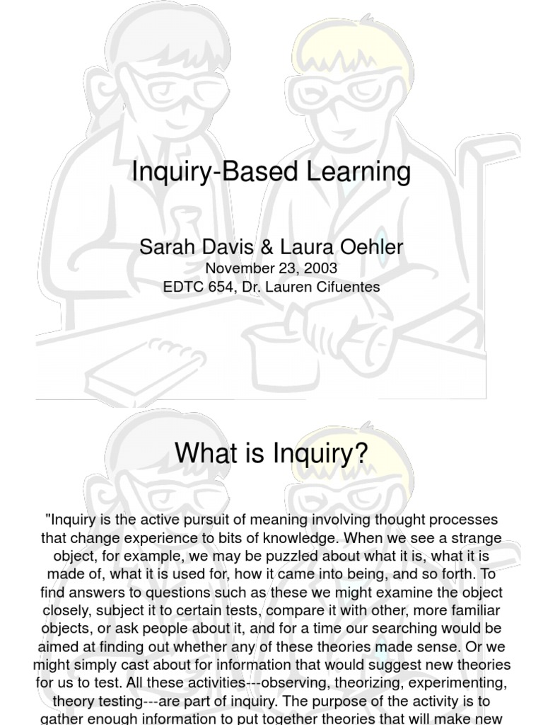 Inquiry-Based Learning Overview | PDF | Inquiry Based Learning ...
