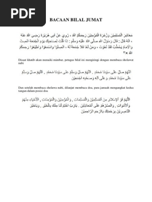 Bacaan Bilal Jumat Pdf