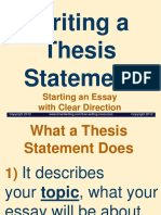Writing Essays Thesis Statement