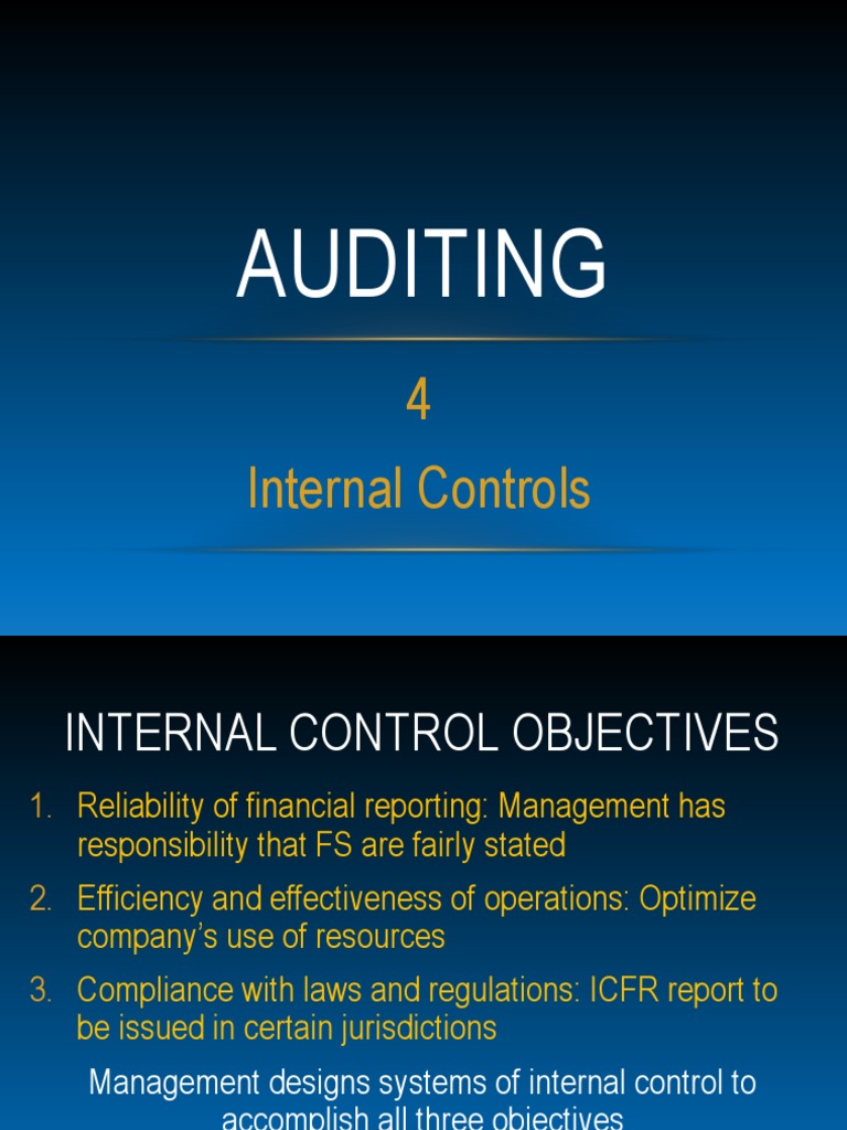 Auditing 4 internal controls 1 pdf internal control accounting
