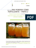 La Orina Humana Como Fertilizante - Parte 2