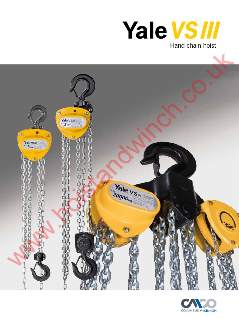 VSIII Manual Chain Hoist 250 KG To 50 T SWL PDF Manufactured Goods