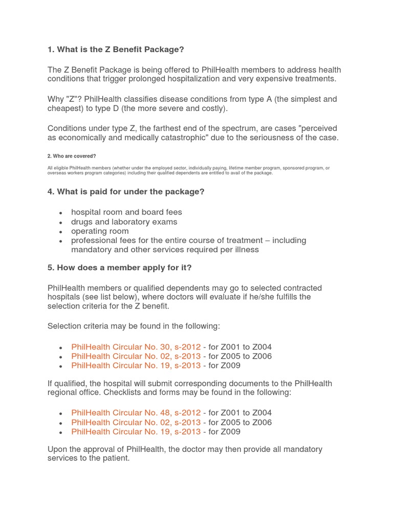 An Overview of the PhilHealth Z Benefit Package and How to Apply for