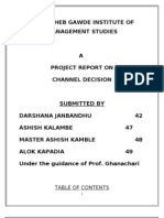 PROJECT REPORT ON CHANNEL DECISION TOPIC