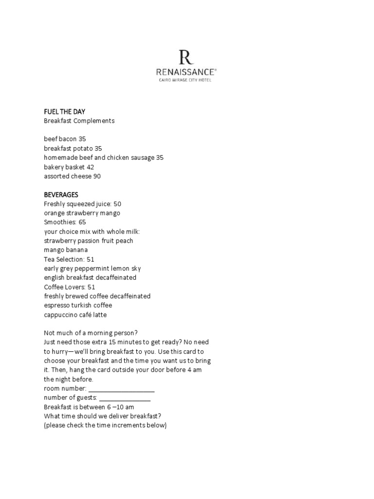 Doorknob Menu PDF Food And Drink Cooking