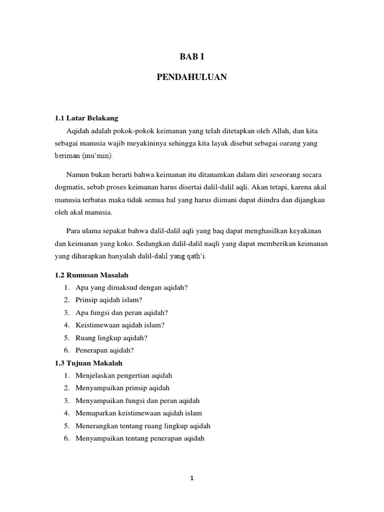 Isi Aqidah Pdf